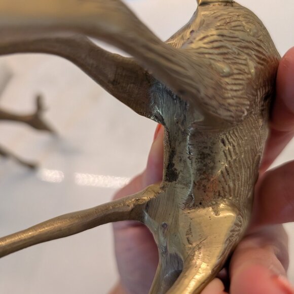 Vintage Brass Deer Figurines - Pair of Does - Picture 11 of 12